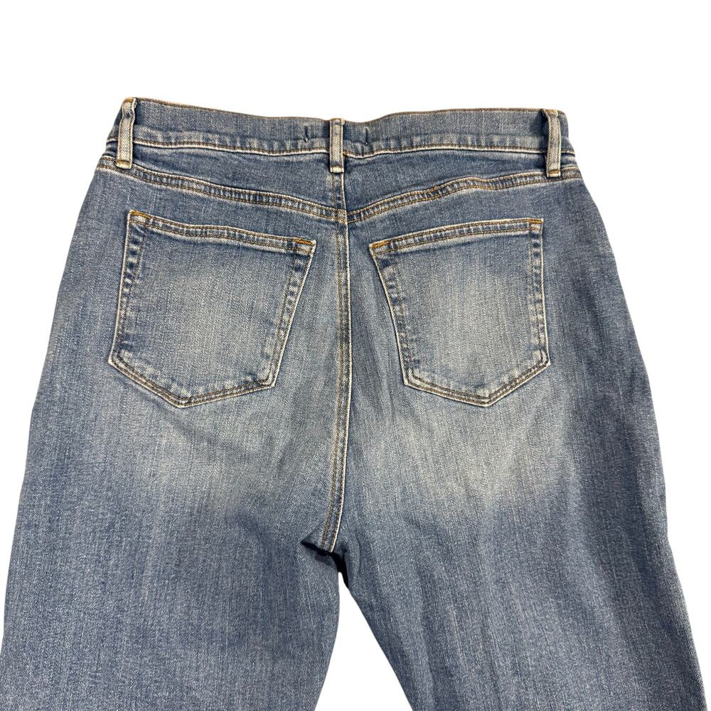 LOFT The Straight Crop Jeans Women's Medium Wash Raw Hem Cropped Denim - Size 6 - Picture 6 of 9
